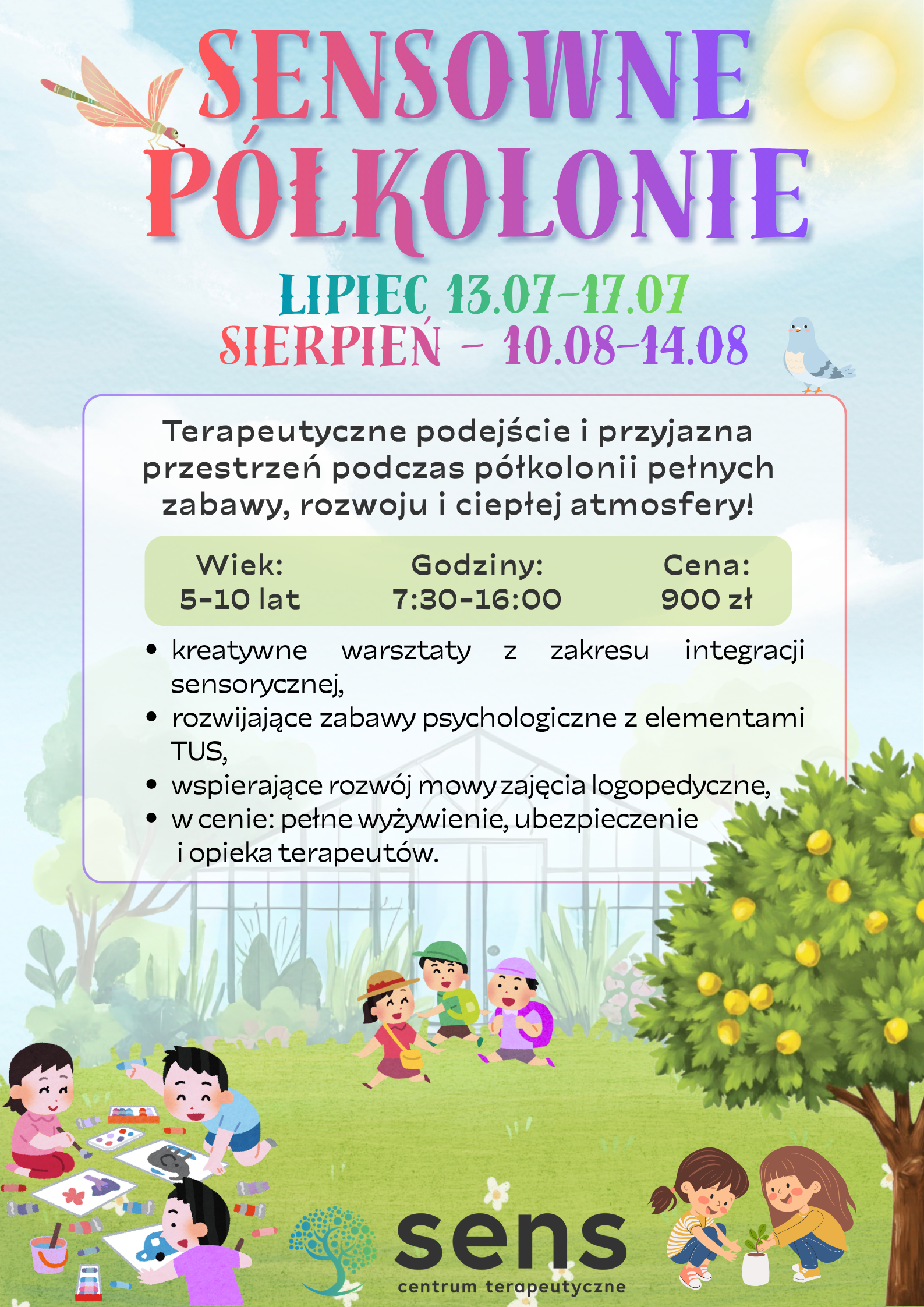 SENSOWNE PÓŁKOLONIE LATO 2026